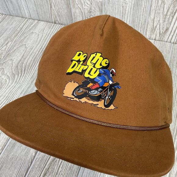 COAL Do The Dirty Light Brown Flat Bill Rope Hat Motocross Dirt Bike - Picture 2 of 8
